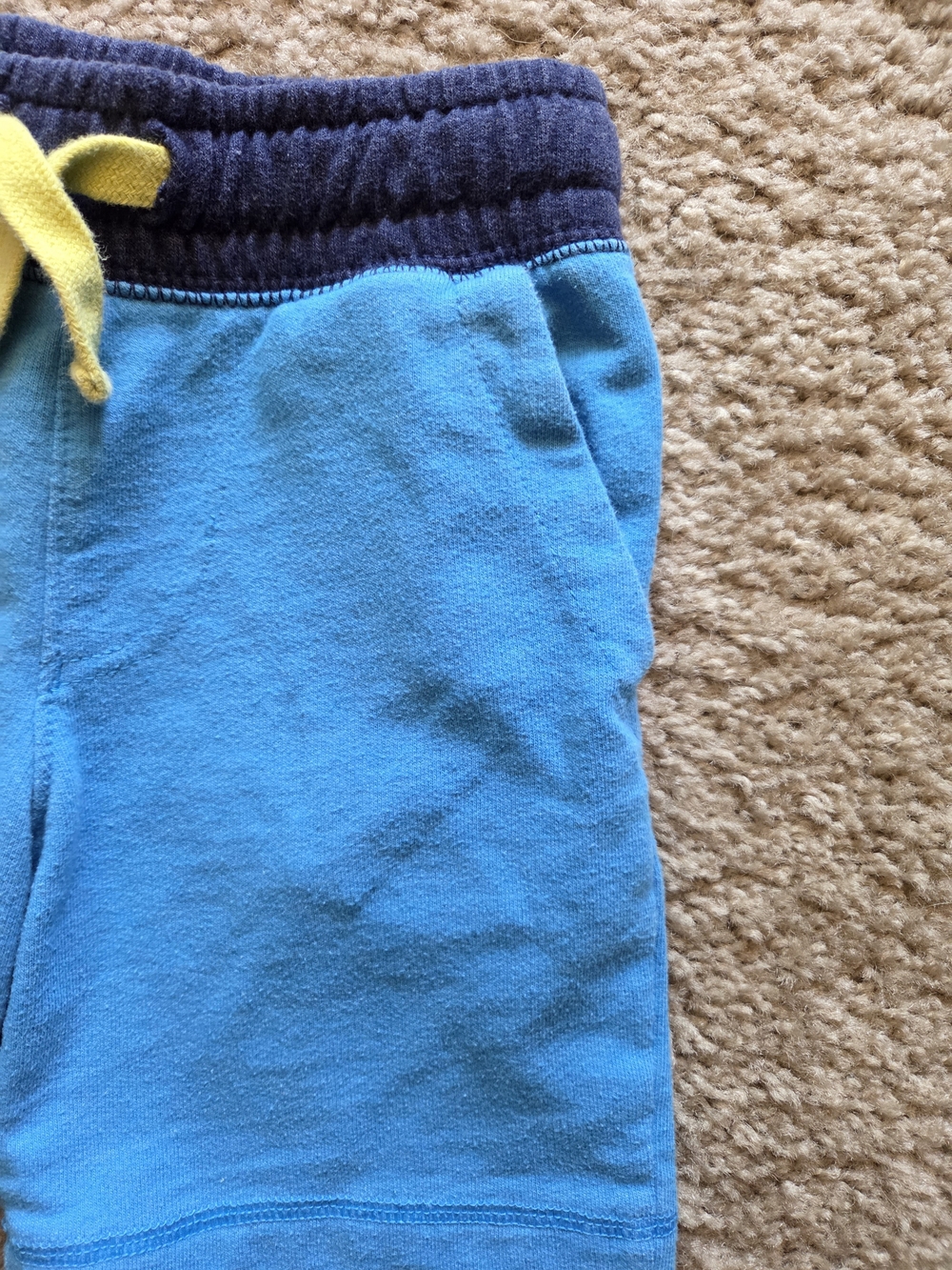 Cat & Jack Boys Blue Shorts with Navy Waistband and Yellow Drawstring Size 4T - Picture 5 of 11